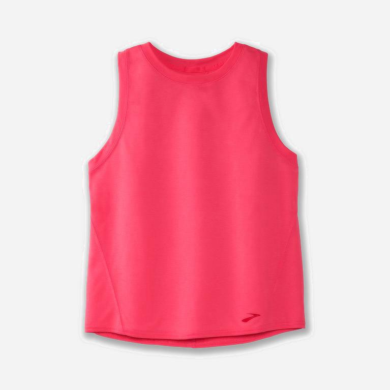 Brooks Distance Womens Running Tank Top - Fluoro Pink - Philippines (819670VDN)